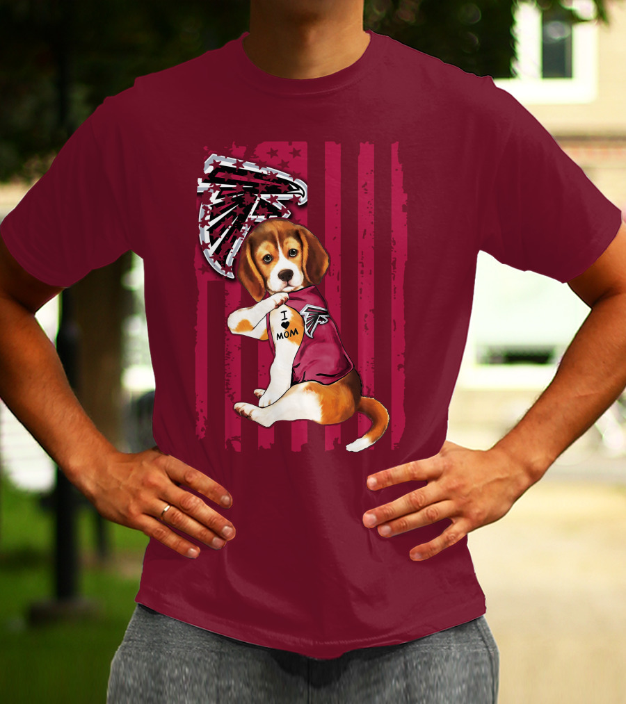 Beagle I Love Mom Atlanta Falcons T-Shirt
