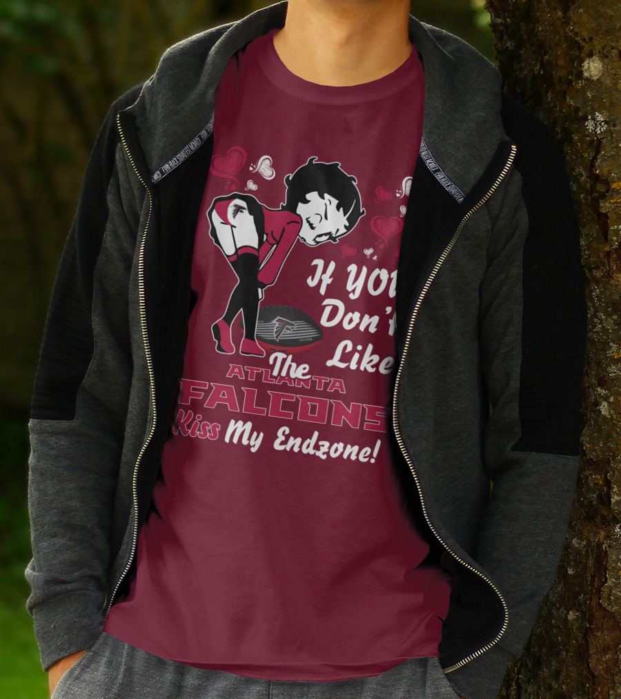 Betty Boop If You Don't Like The Atlanta Falcons Kiss My Endzone T-Shirt
