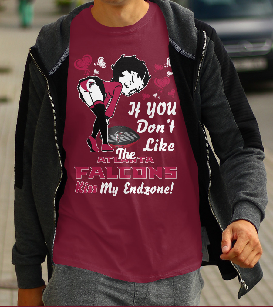 Betty Boop If You Don't Like The Atlanta Falcons Kiss My Endzone T-Shirt
