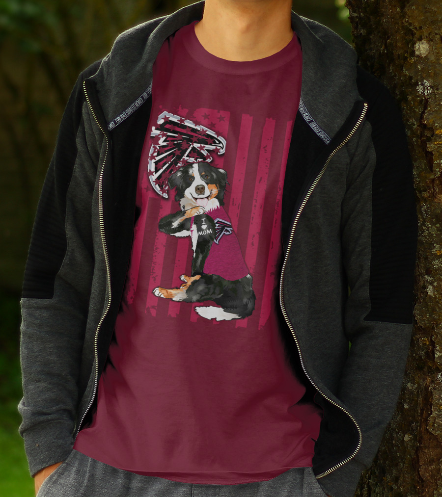 Atlanta Falcons Border Collie I Love Mom T-Shirt