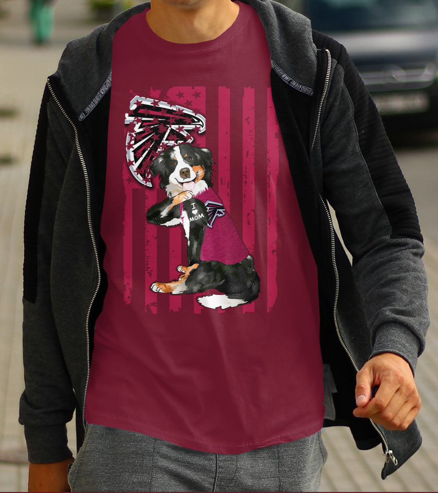 Atlanta Falcons Border Collie I Love Mom T-Shirt