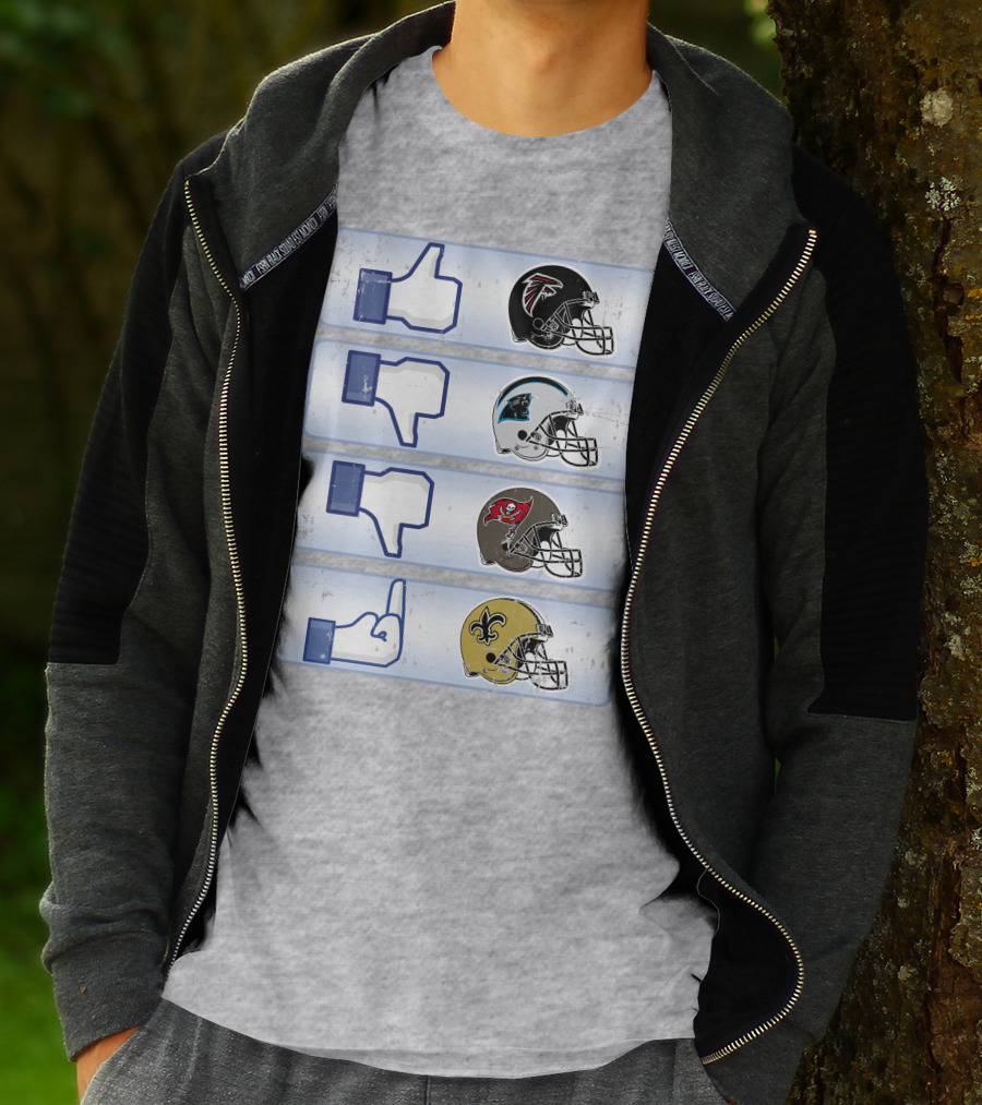 Atlanta Falcons Liking Rival Teams Disliking Carolina Panthers Tampa Bay Buccaneers New Orleans Saints T-Shirt