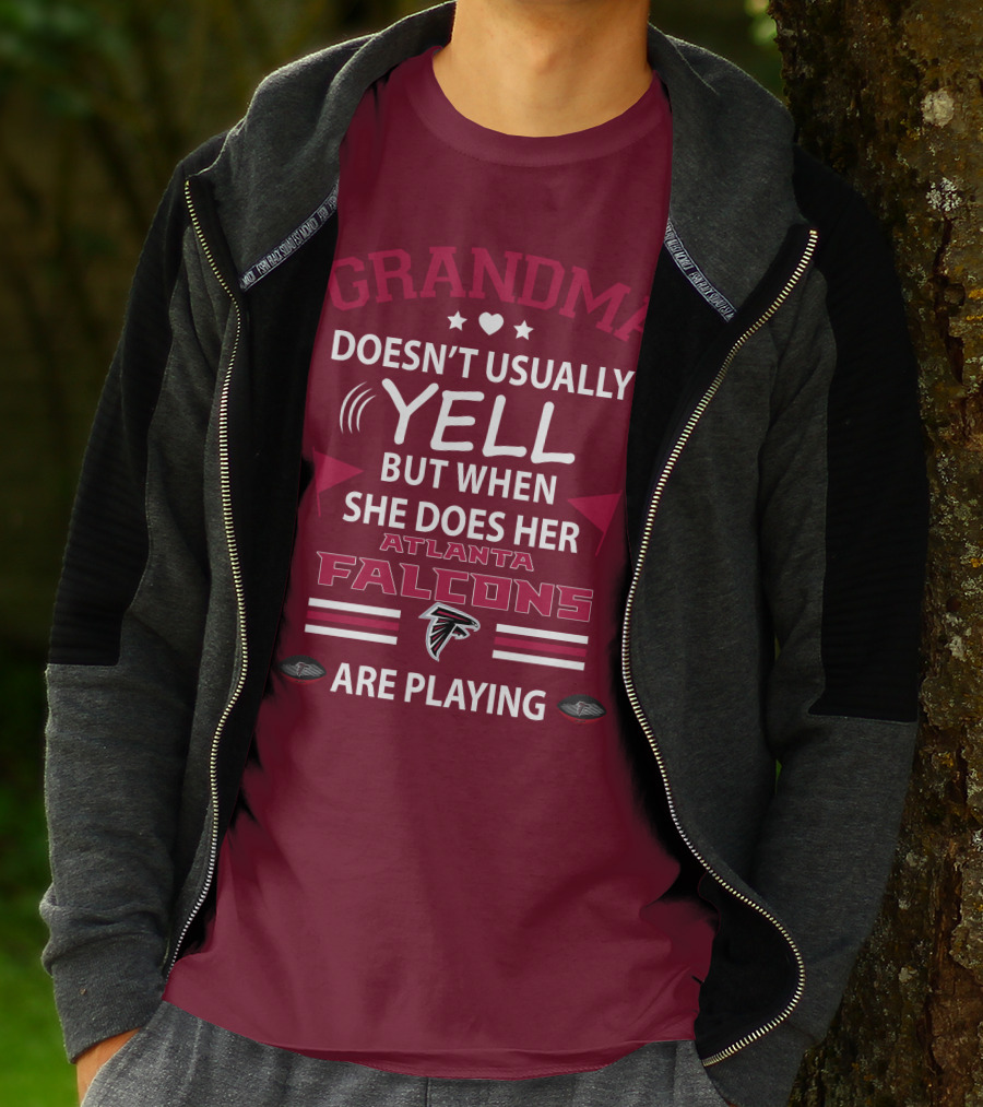 Grandma Doesn't Usually Yell But When She Does Her Atlanta Falcons Are Playing T-Shirt
