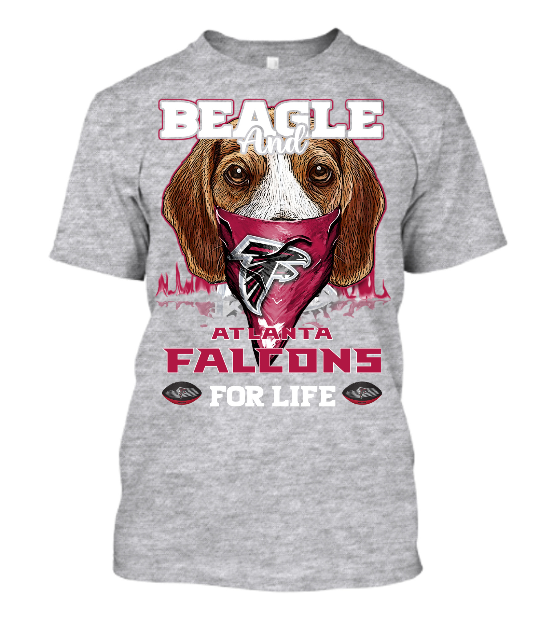 Beagle And Atlanta Falcons For Life T-Shirt