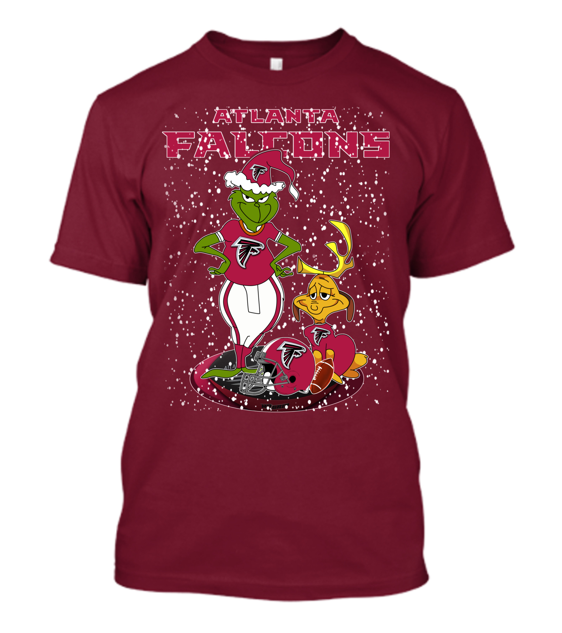 Atlanta Falcons Grinchxmas Snowy Holiday Characters T-Shirt