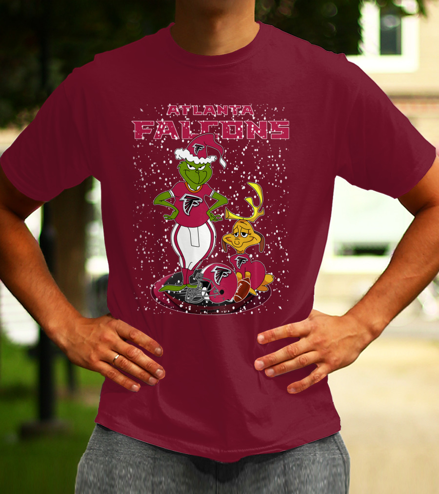 Atlanta Falcons Grinchxmas Snowy Holiday Characters T-Shirt