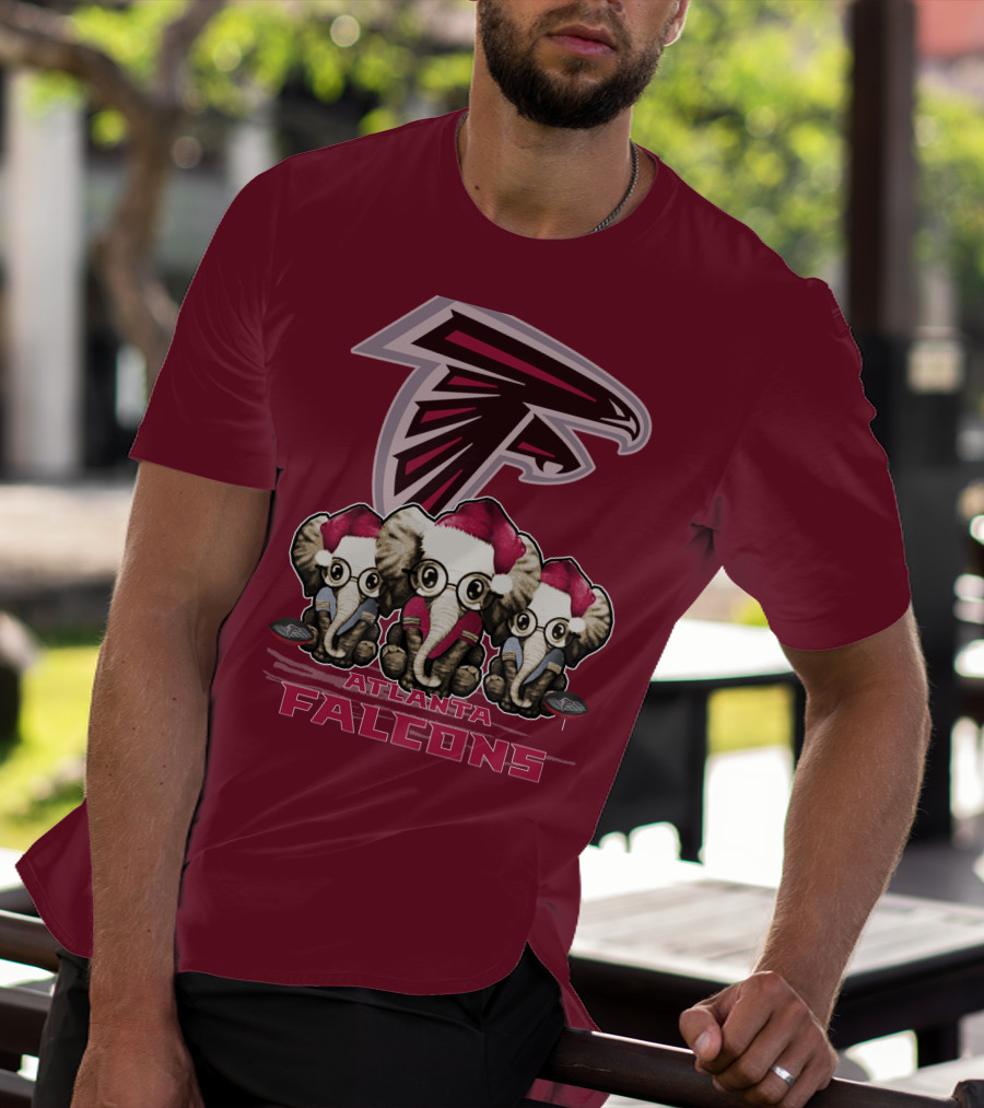 Atlanta Falcons Santa Elephants Christmas T-Shirt