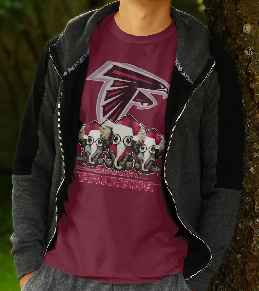 Atlanta Falcons Santa Elephants Christmas T-Shirt