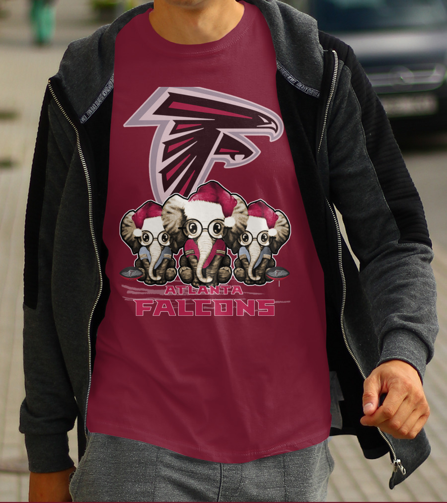 Atlanta Falcons Santa Elephants Christmas T-Shirt