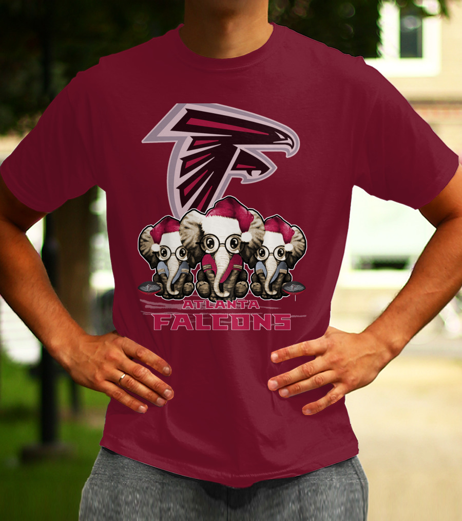 Atlanta Falcons Santa Elephants Christmas T-Shirt