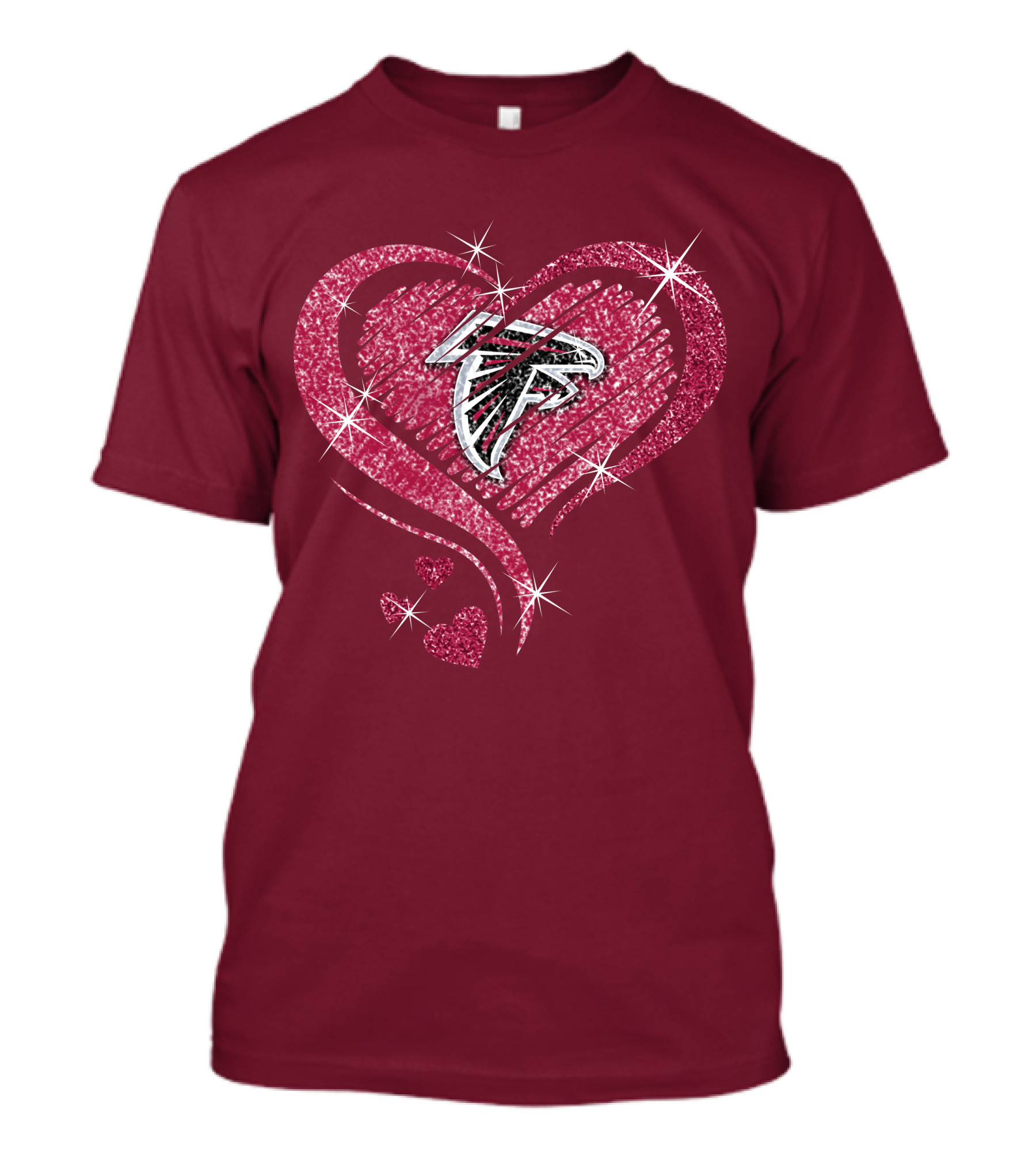 Atlanta Falcons Glitter Heart Diamond T-Shirt