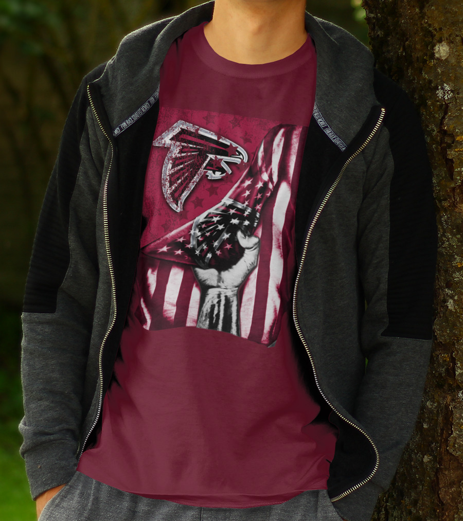 Atlanta Falcons American Flag Pride Banner T-Shirt