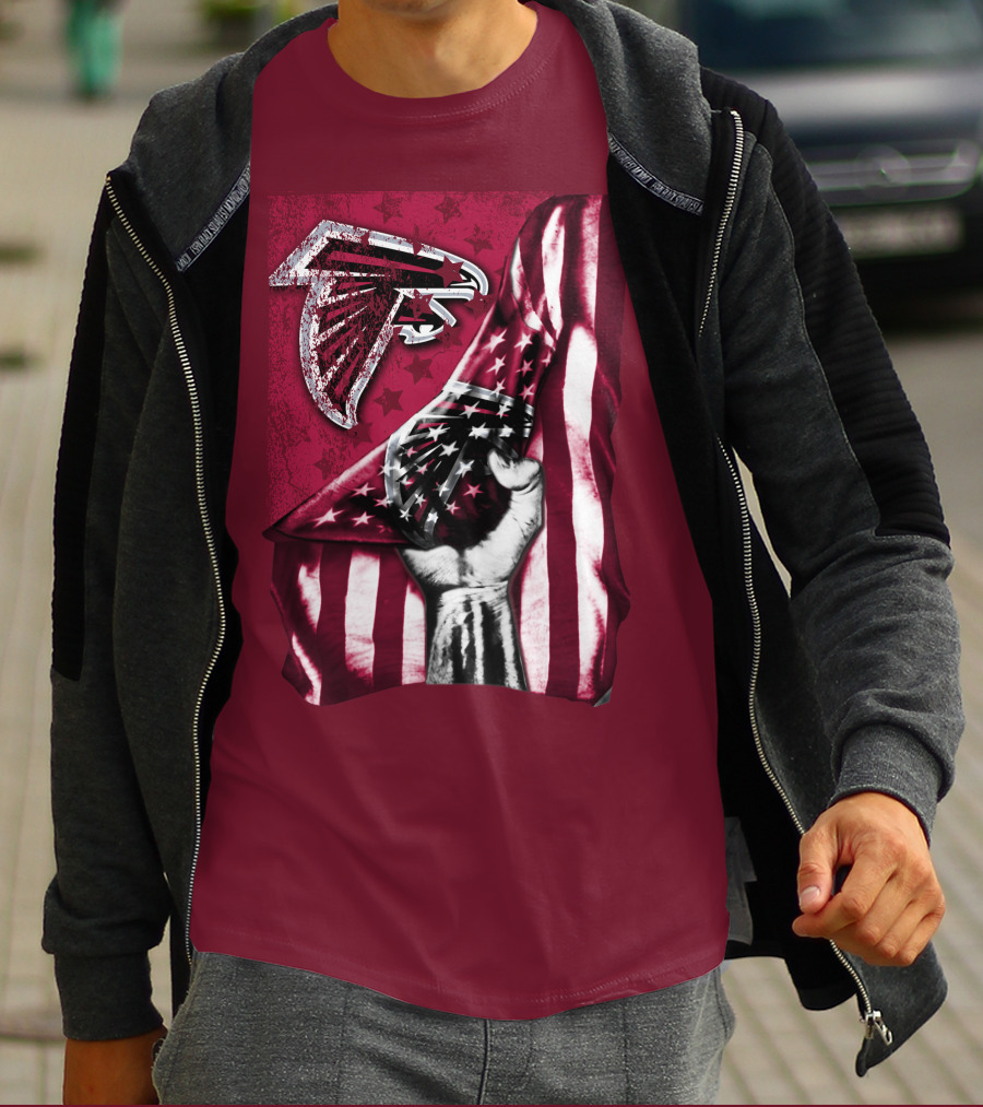 Atlanta Falcons American Flag Pride Banner T-Shirt