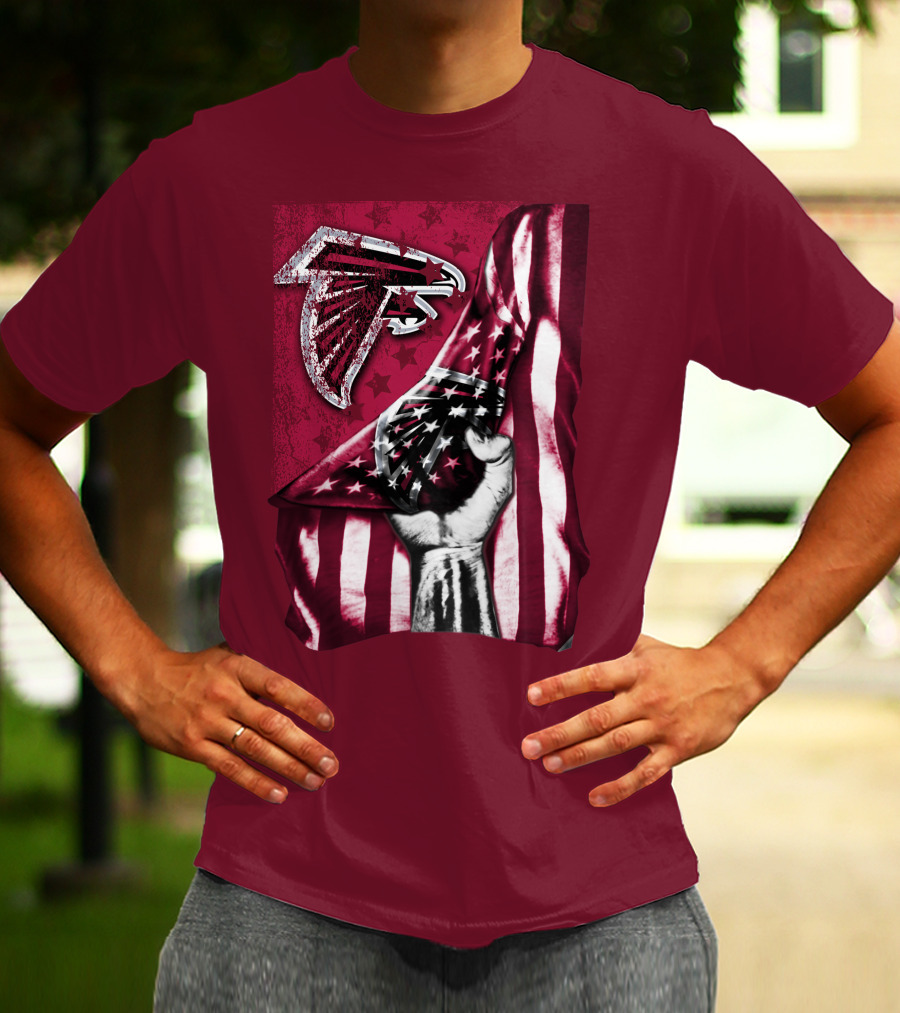Atlanta Falcons American Flag Pride Banner T-Shirt