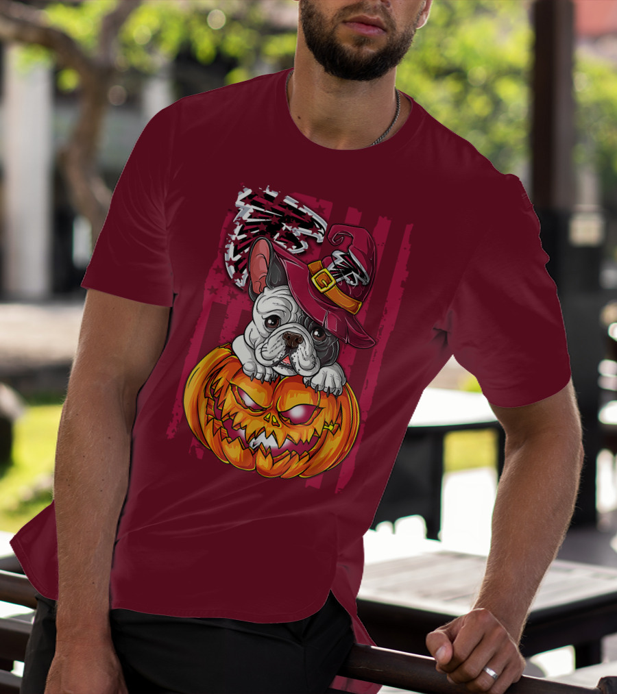 Hlw Bulldog Pumpkin Halloween Atlanta Falcons T-Shirt
