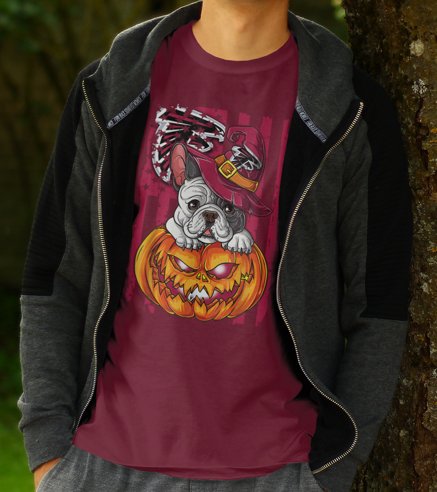 Hlw Bulldog Pumpkin Halloween Atlanta Falcons T-Shirt