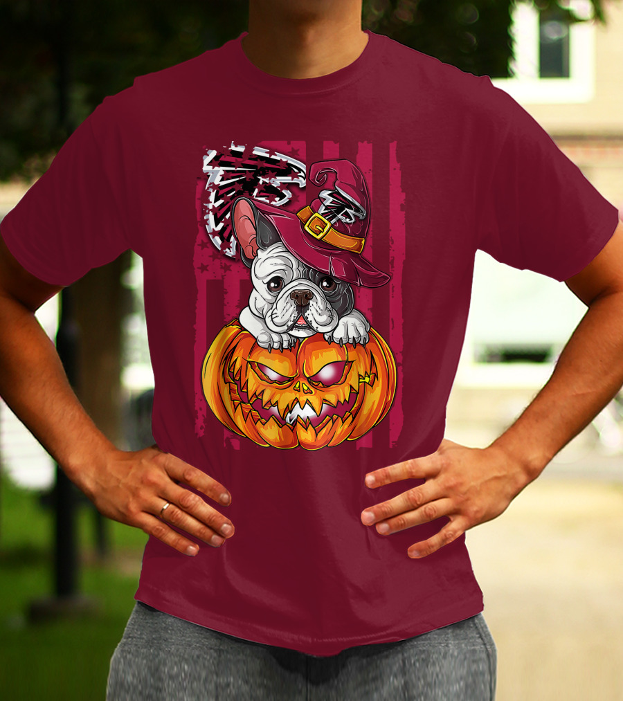 Hlw Bulldog Pumpkin Halloween Atlanta Falcons T-Shirt