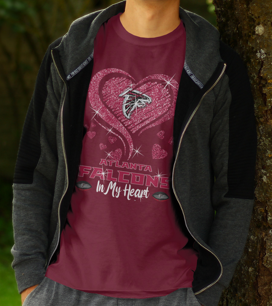 Atlanta Falcons Sparkling Heart Design In My Heart T-Shirt