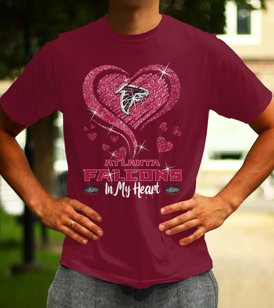 Atlanta Falcons Sparkling Heart Design In My Heart T-Shirt