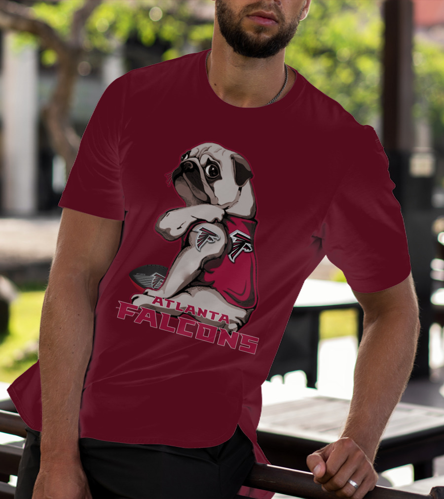 Pug Atlanta Falcons Football Team Mascot T-Shirt