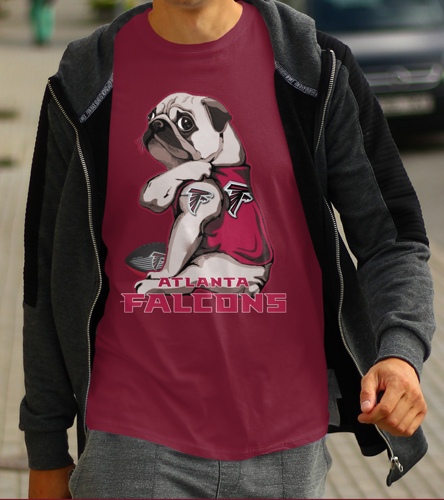 Pug Atlanta Falcons Football Team Mascot T-Shirt