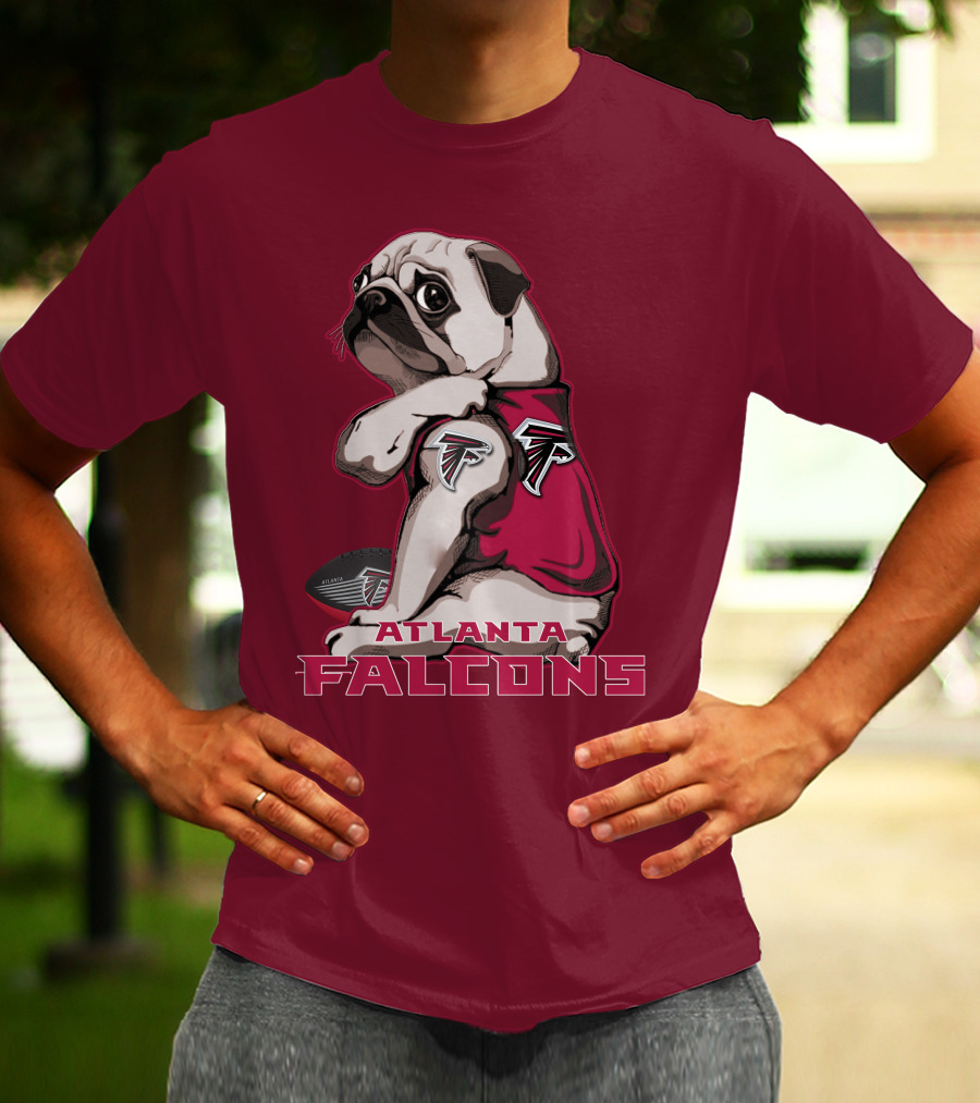 Pug Atlanta Falcons Football Team Mascot T-Shirt