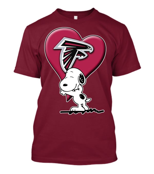 Snoopy Hugging Atlanta Falcons Heart T-Shirt
