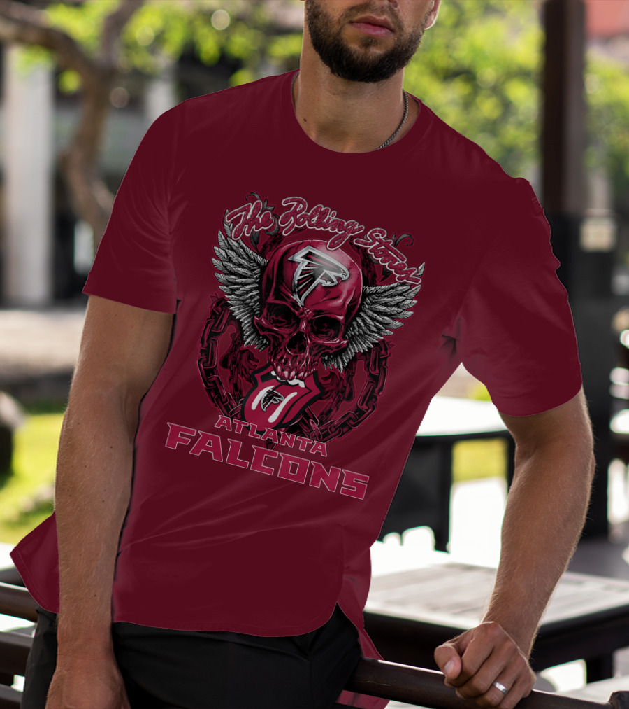 Rolling Stones Atlanta Falcons Skull And Wings T-Shirt