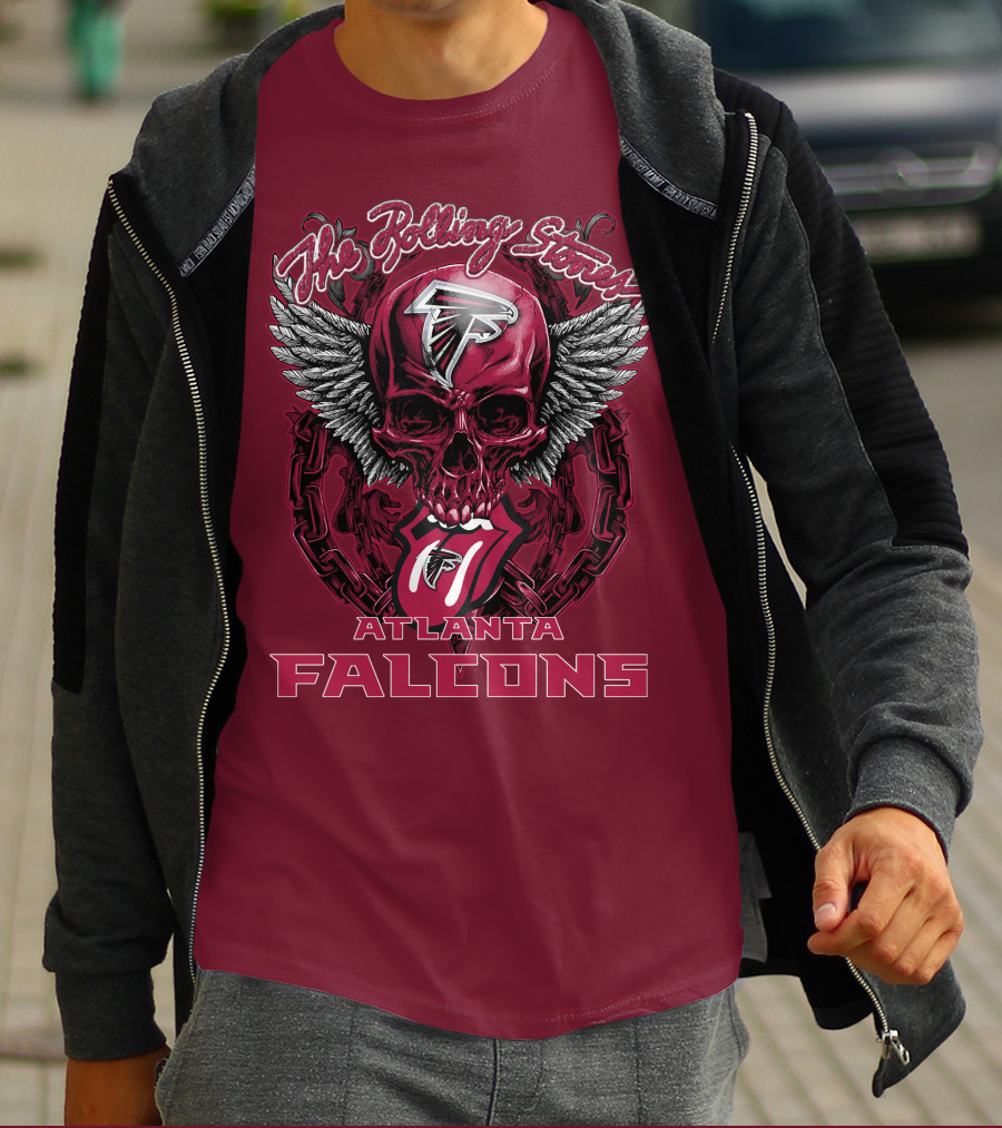 Rolling Stones Atlanta Falcons Skull And Wings T-Shirt