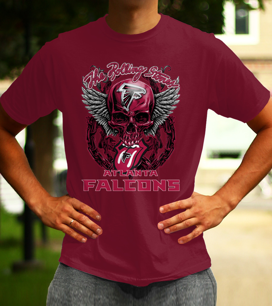 Rolling Stones Atlanta Falcons Skull And Wings T-Shirt