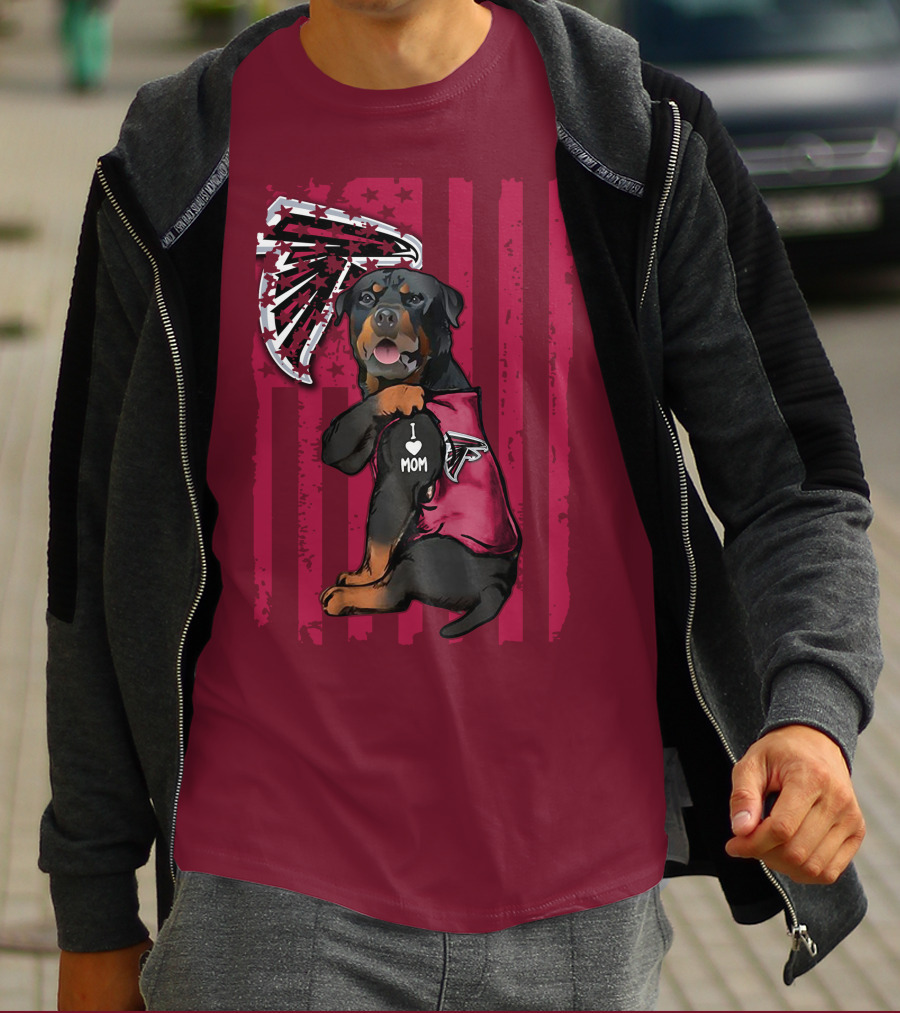 Rottweiler I Love Mom Atlanta Falcons T-Shirt