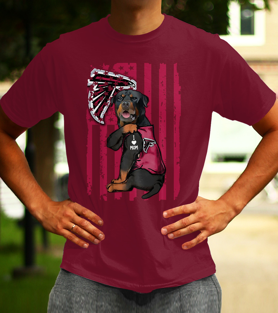 Rottweiler I Love Mom Atlanta Falcons T-Shirt