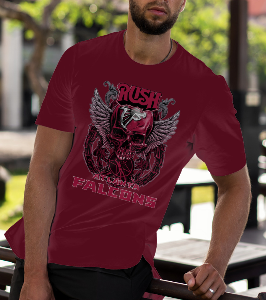 Rush Atlanta Falcons Skull Wings T-Shirt