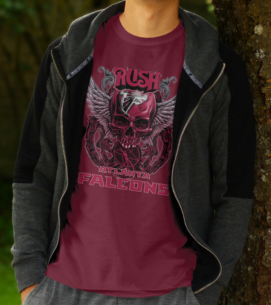 Rush Atlanta Falcons Skull Wings T-Shirt