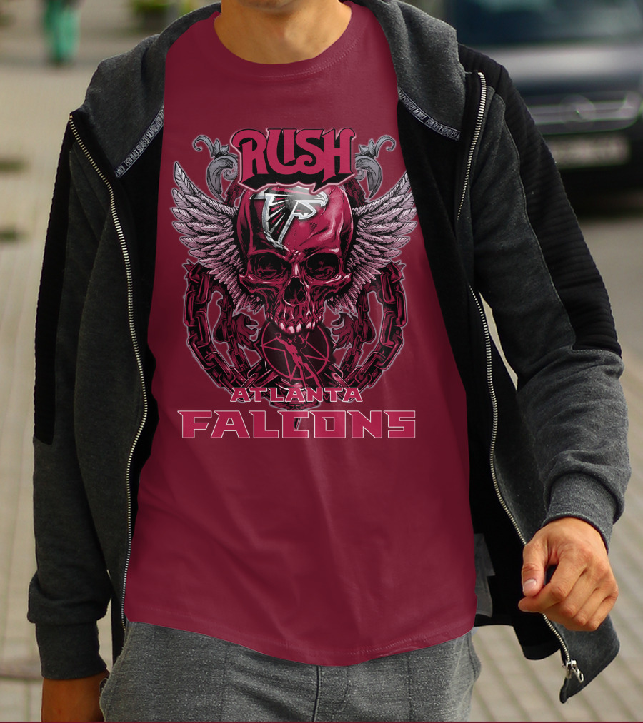 Rush Atlanta Falcons Skull Wings T-Shirt