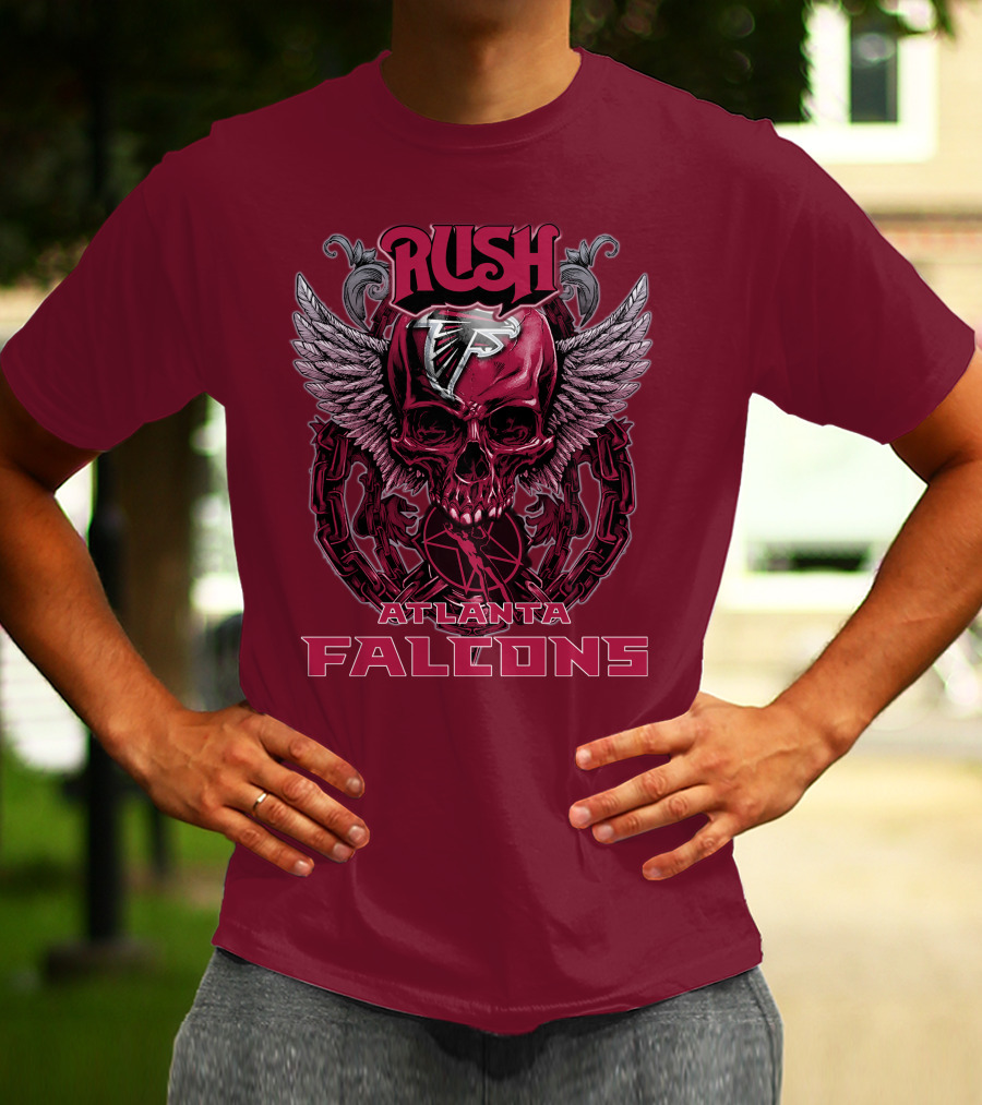 Rush Atlanta Falcons Skull Wings T-Shirt