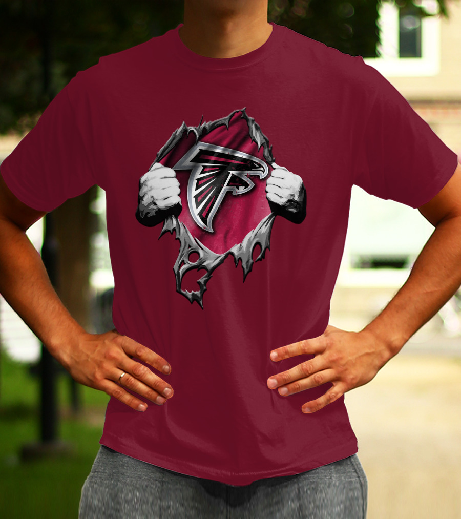 Atlanta Falcons Ripped Logo Inside Torn T-Shirt