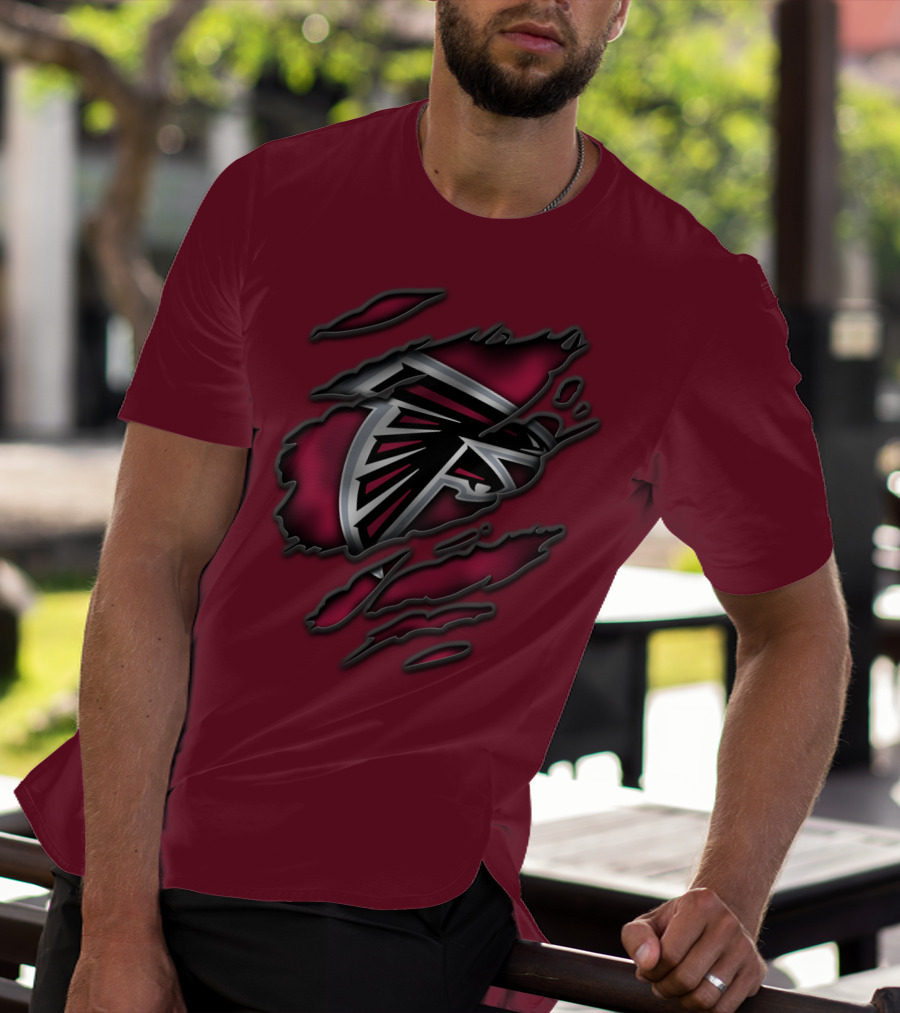 Torn Atlanta Falcons Logo T-Shirt