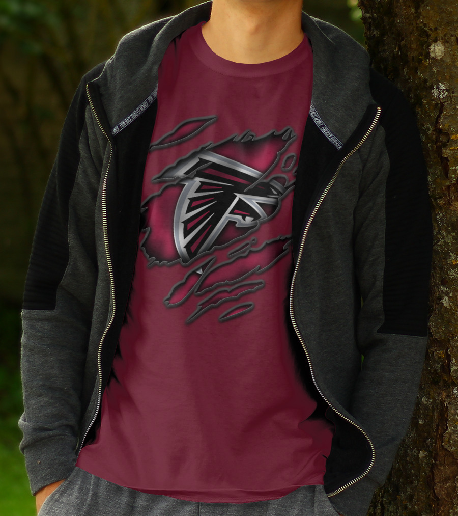 Torn Atlanta Falcons Logo T-Shirt