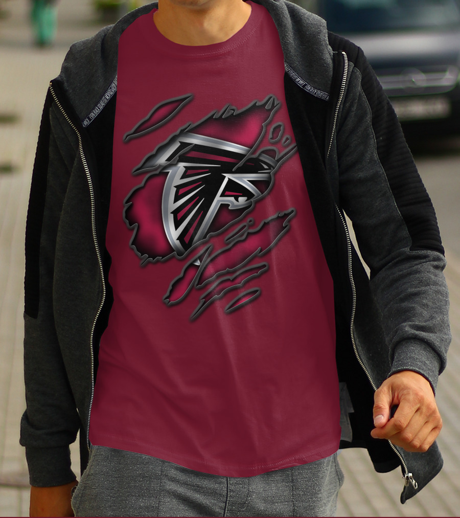 Torn Atlanta Falcons Logo T-Shirt