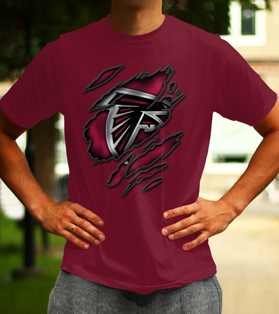 Torn Atlanta Falcons Logo T-Shirt