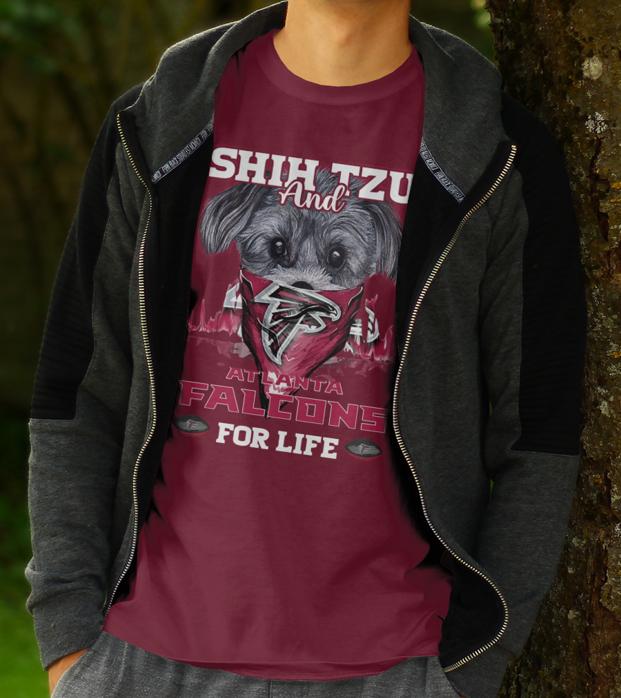 Shih Tzu And Atlanta Falcons For Life T-Shirt