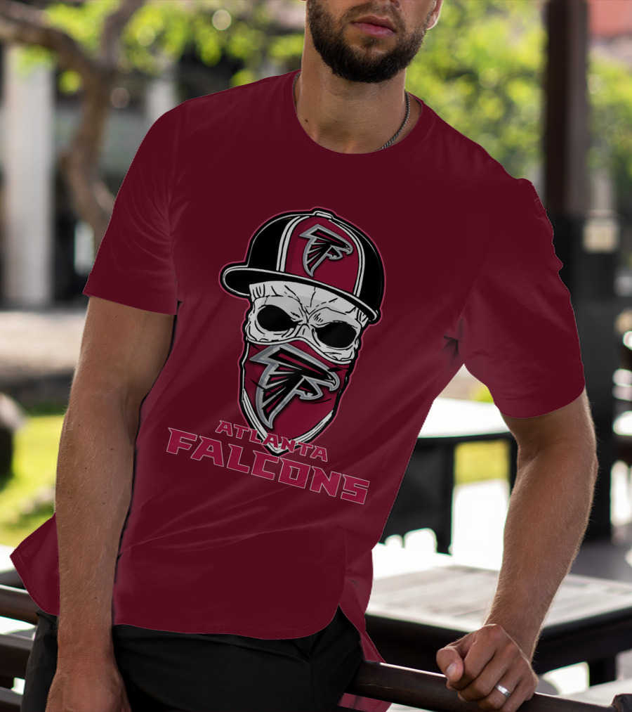 Atlanta Falcons Skull Hat Mask T-Shirt