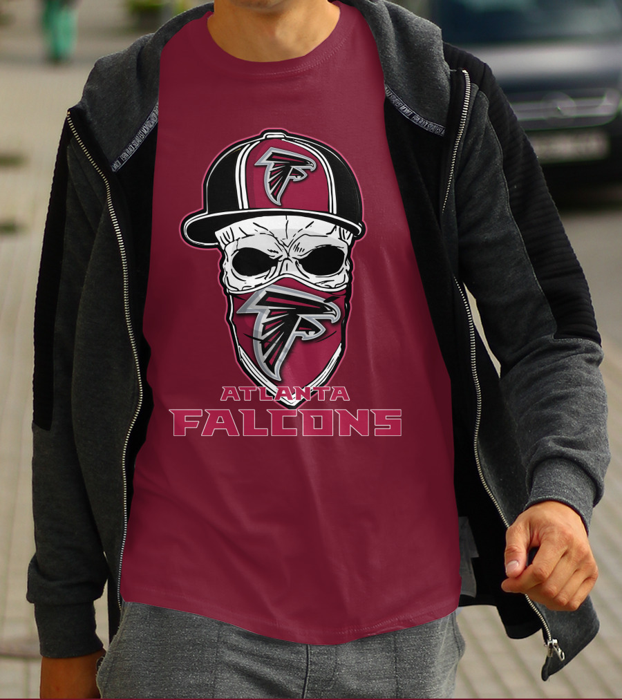 Atlanta Falcons Skull Hat Mask T-Shirt
