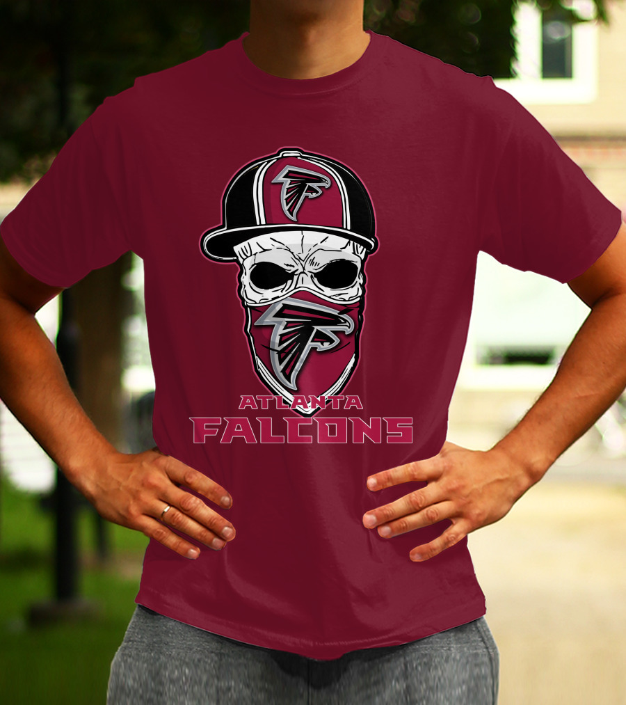 Atlanta Falcons Skull Hat Mask T-Shirt