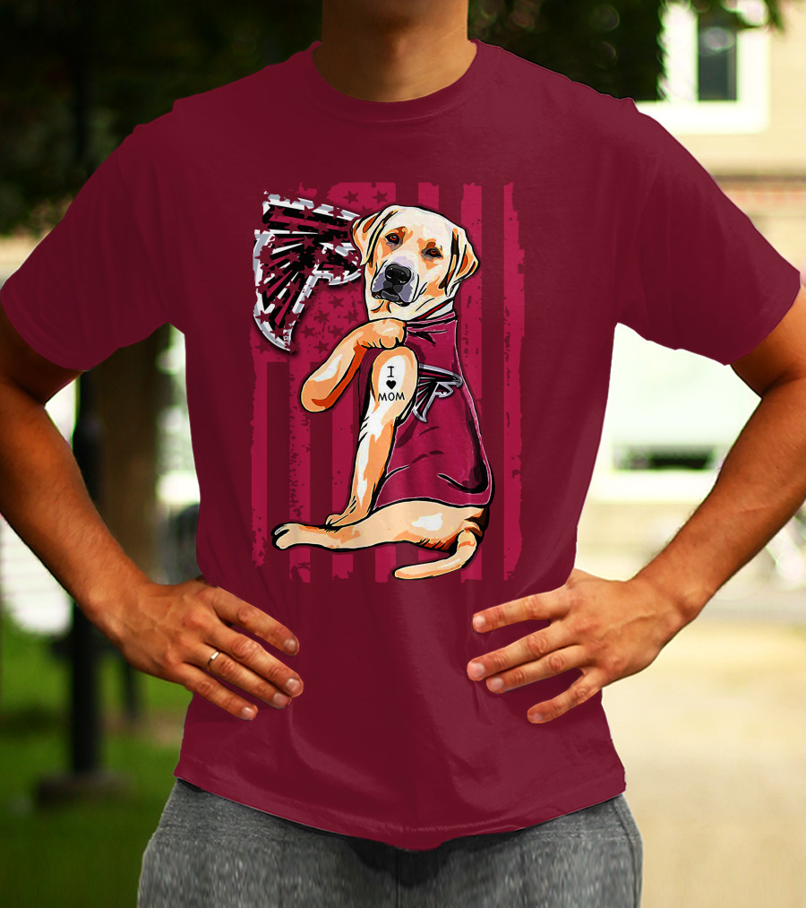 Atlanta Falcons Labrador Retriever I Love Mom T-Shirt
