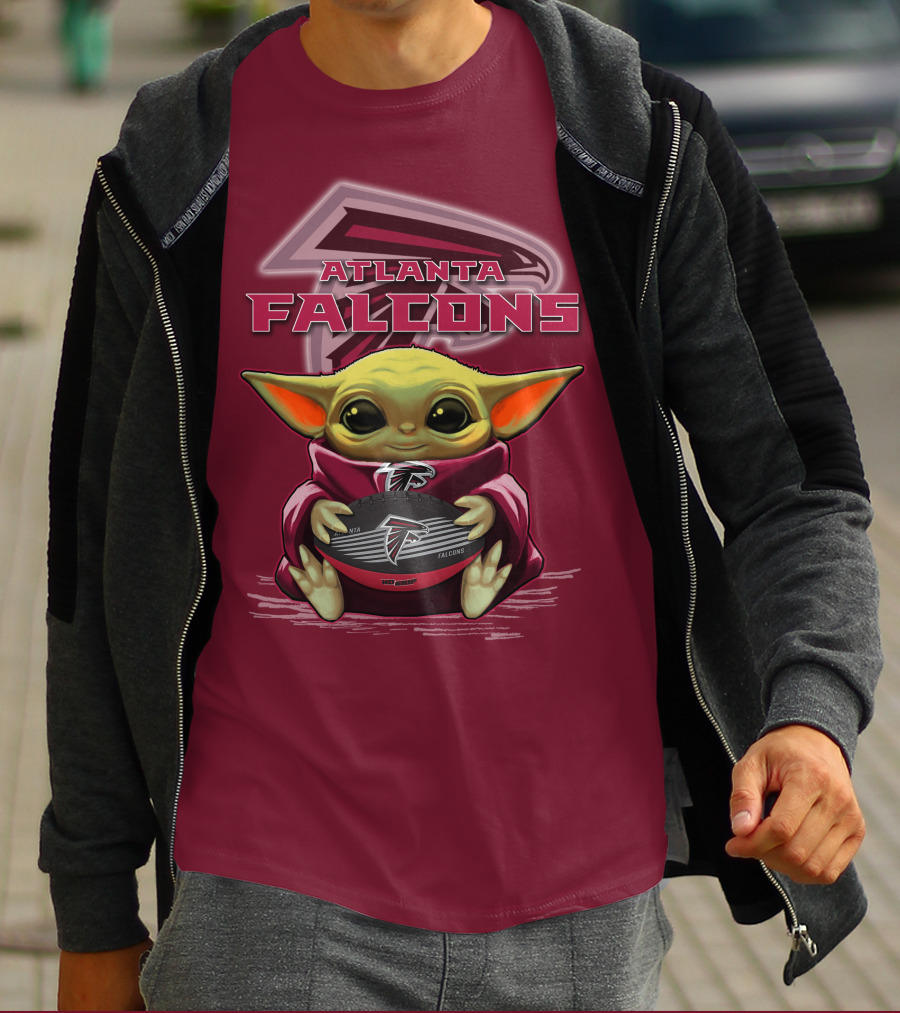 Atlanta Falcons Baby Yoda Football Fan T-Shirt