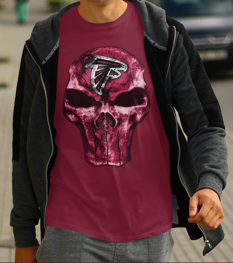 Skull Atlanta Falcons Logo Emblem T-Shirt