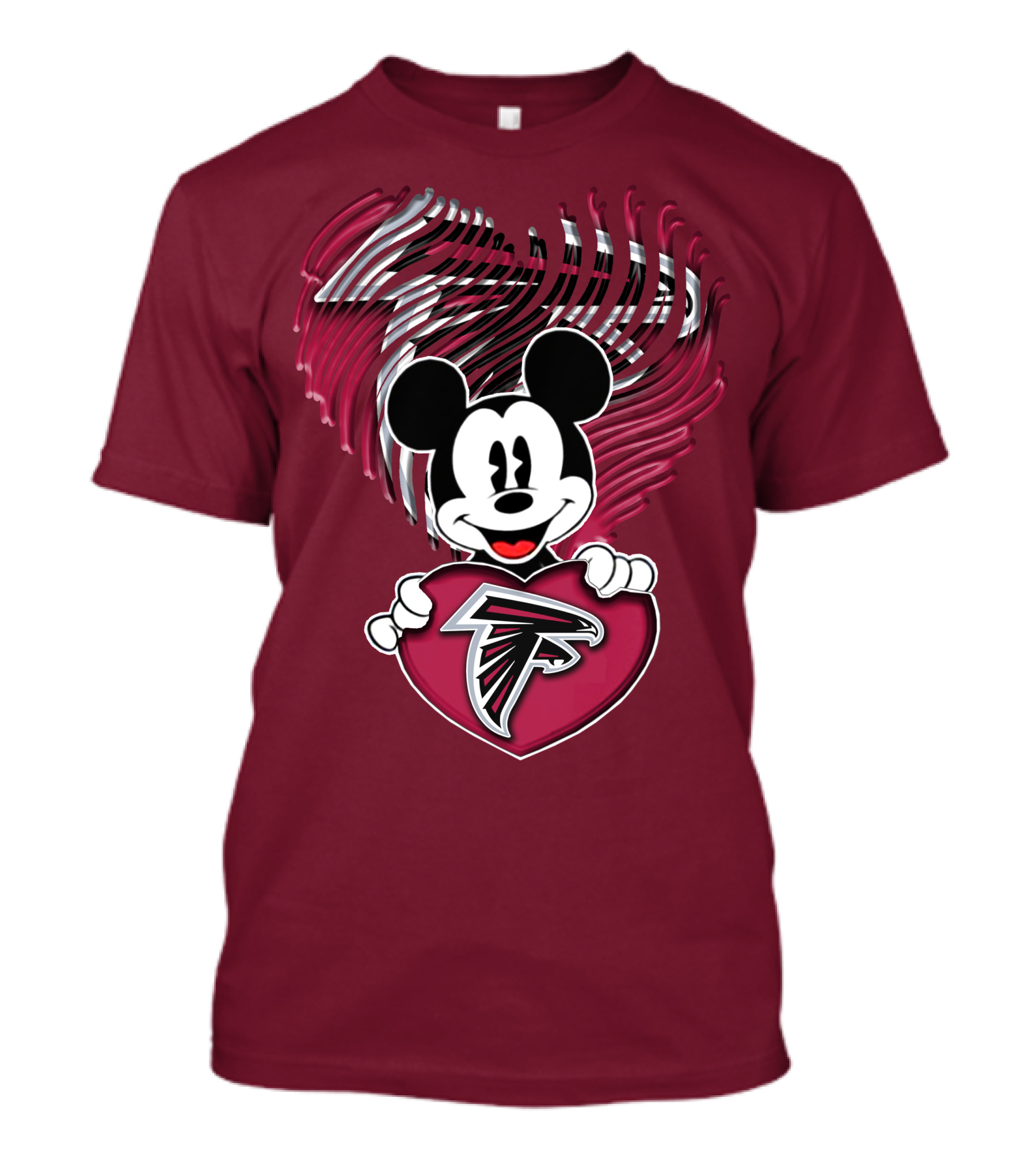 Mick Holding Atlanta Falcons Heart With Falcons Logo And Stylized T-Shirt