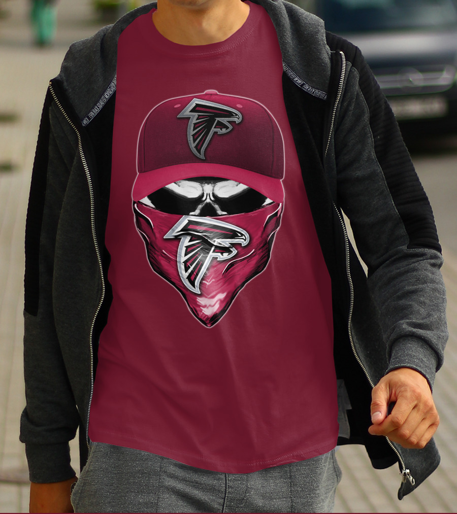 Atlanta Falcons Skull Bandana Hat T-Shirt